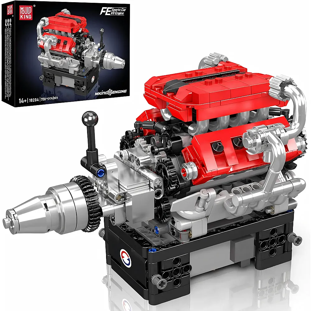 meinspielzeug - Mould King Engines V8 Motor 10204 | Klemmbausteine Fahrzeuge
