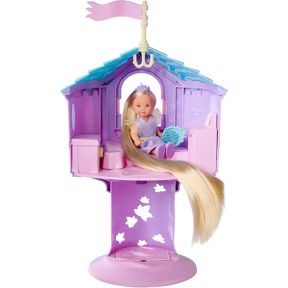 meinspielzeug - Simba Evi Love Spieluppe in Rapunzelturm | Modepuppen