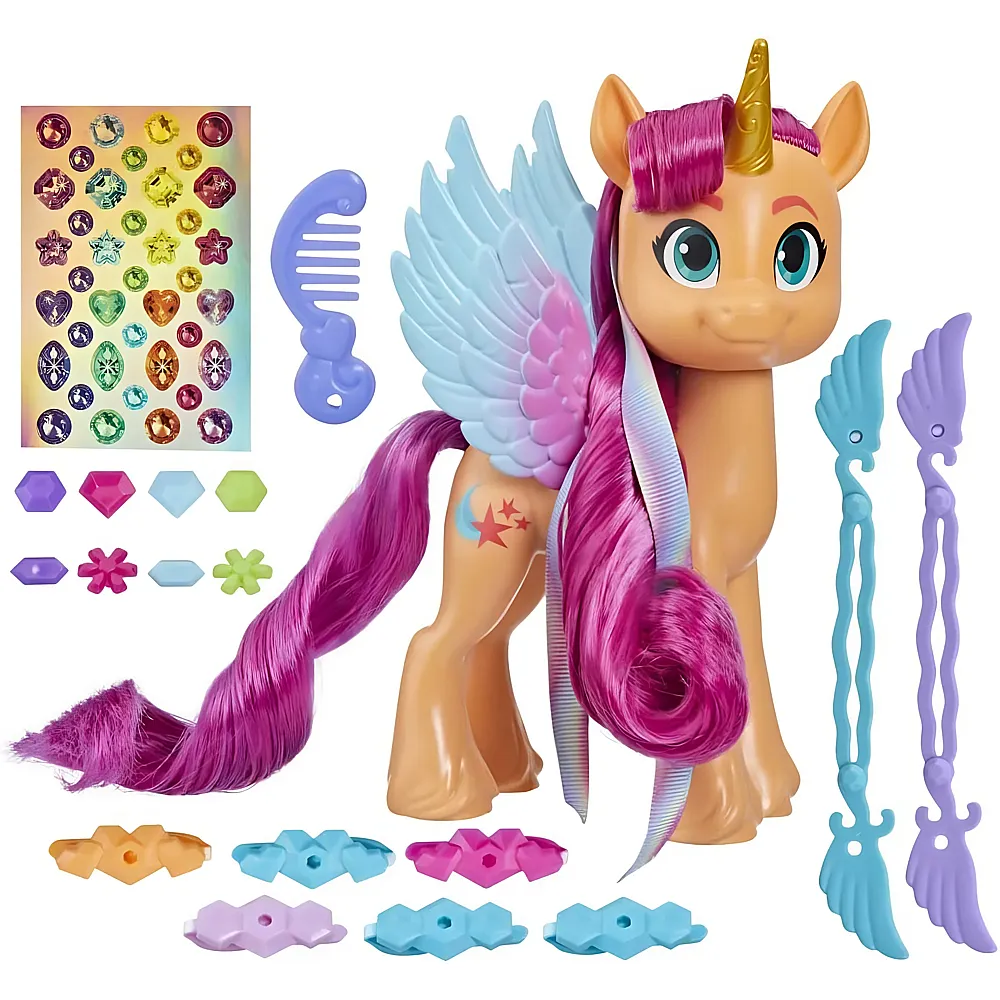 Hasbro My Little Pony Mit Huf und Herz Regenbogen-Haarstyles Sunny Starscout - 15 cm