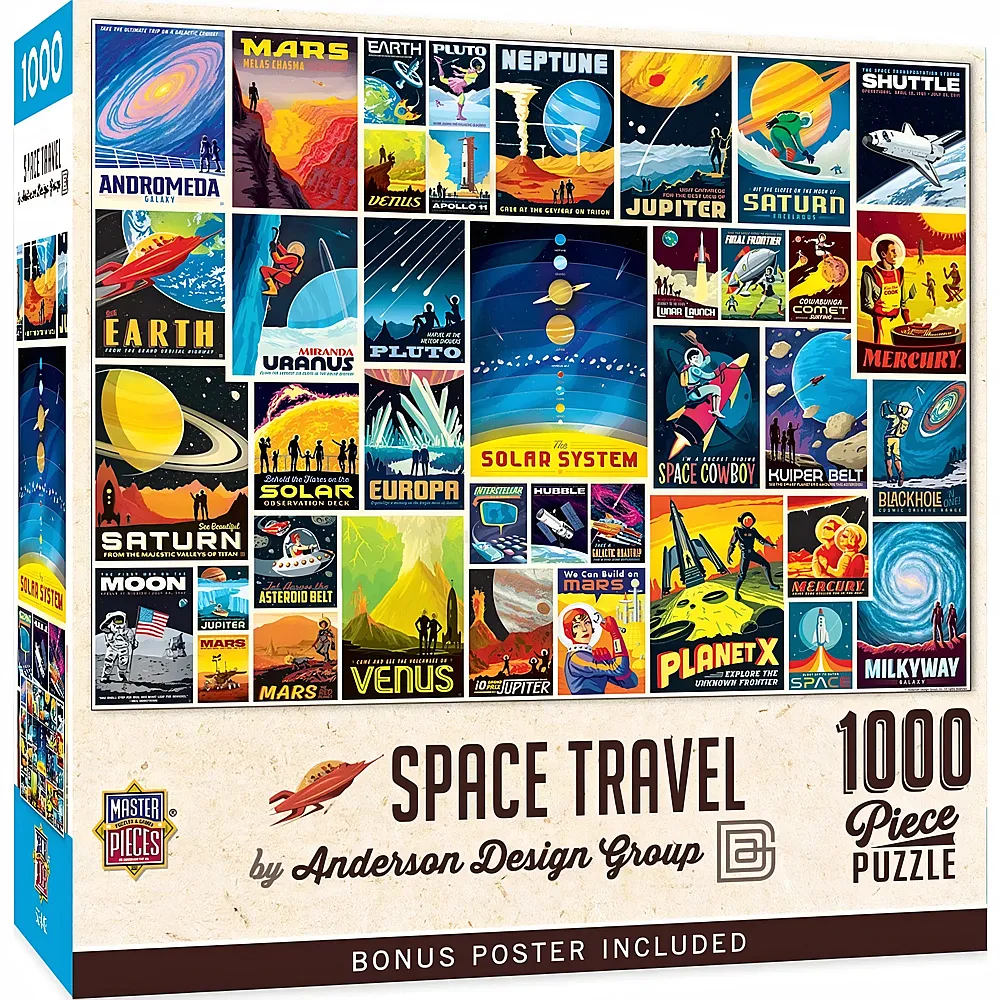 Master Pieces Puzzle Vintage Poster Raumfahrt - 1000 Teile