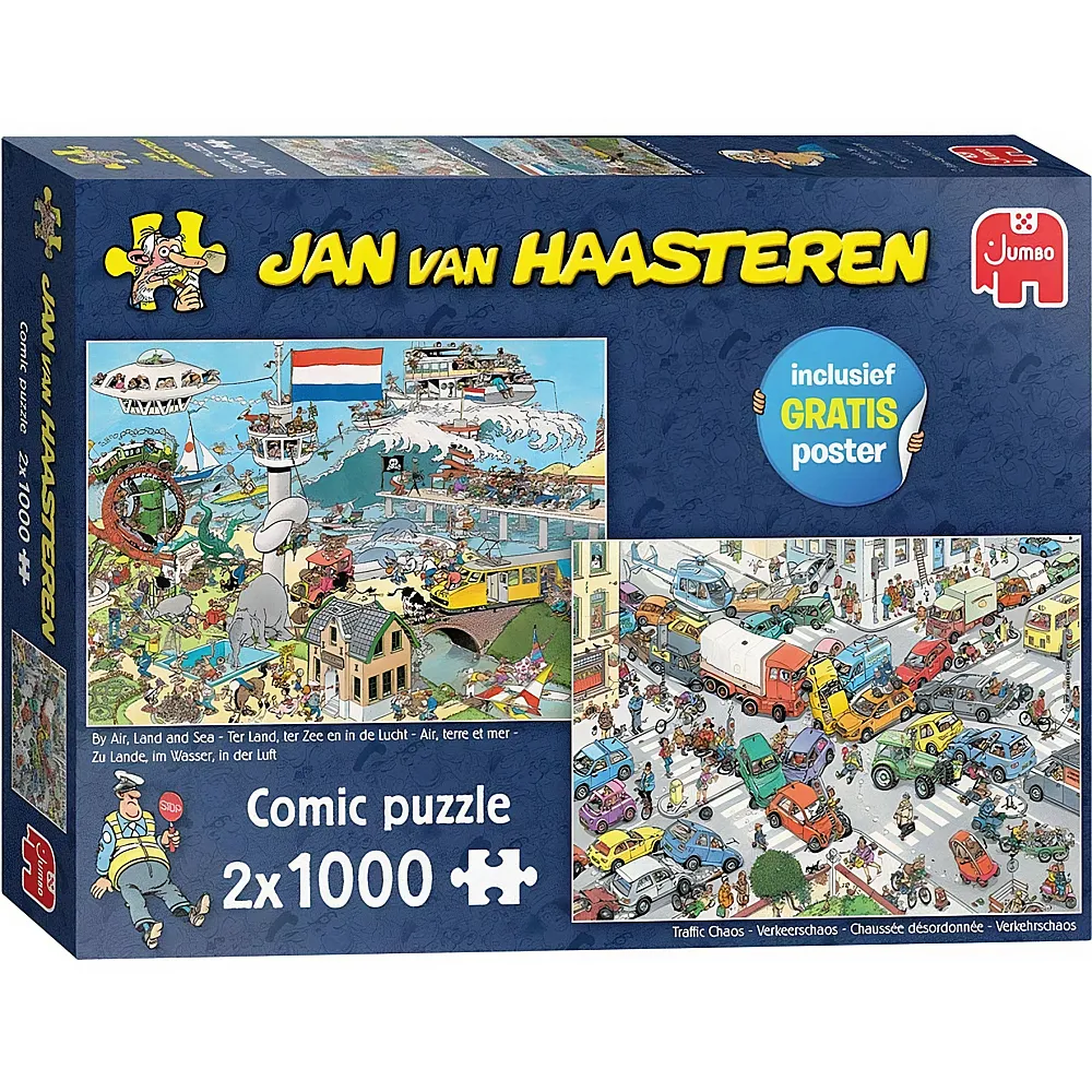 Jumbo Puzzle Jan van Haasteren Verkehrschaos 2x1000