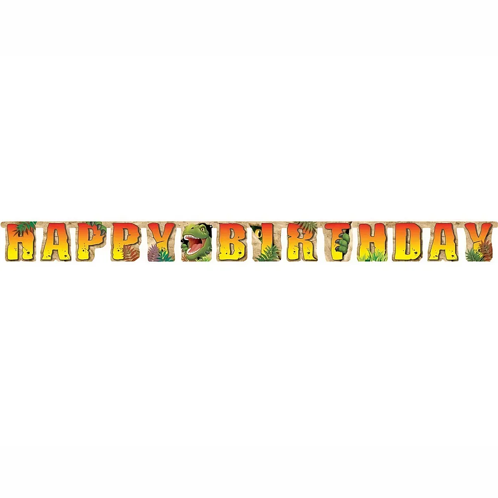 Haza Witbaard Girlande Dino Happy Birthday 220cm | Kindergeburtstag