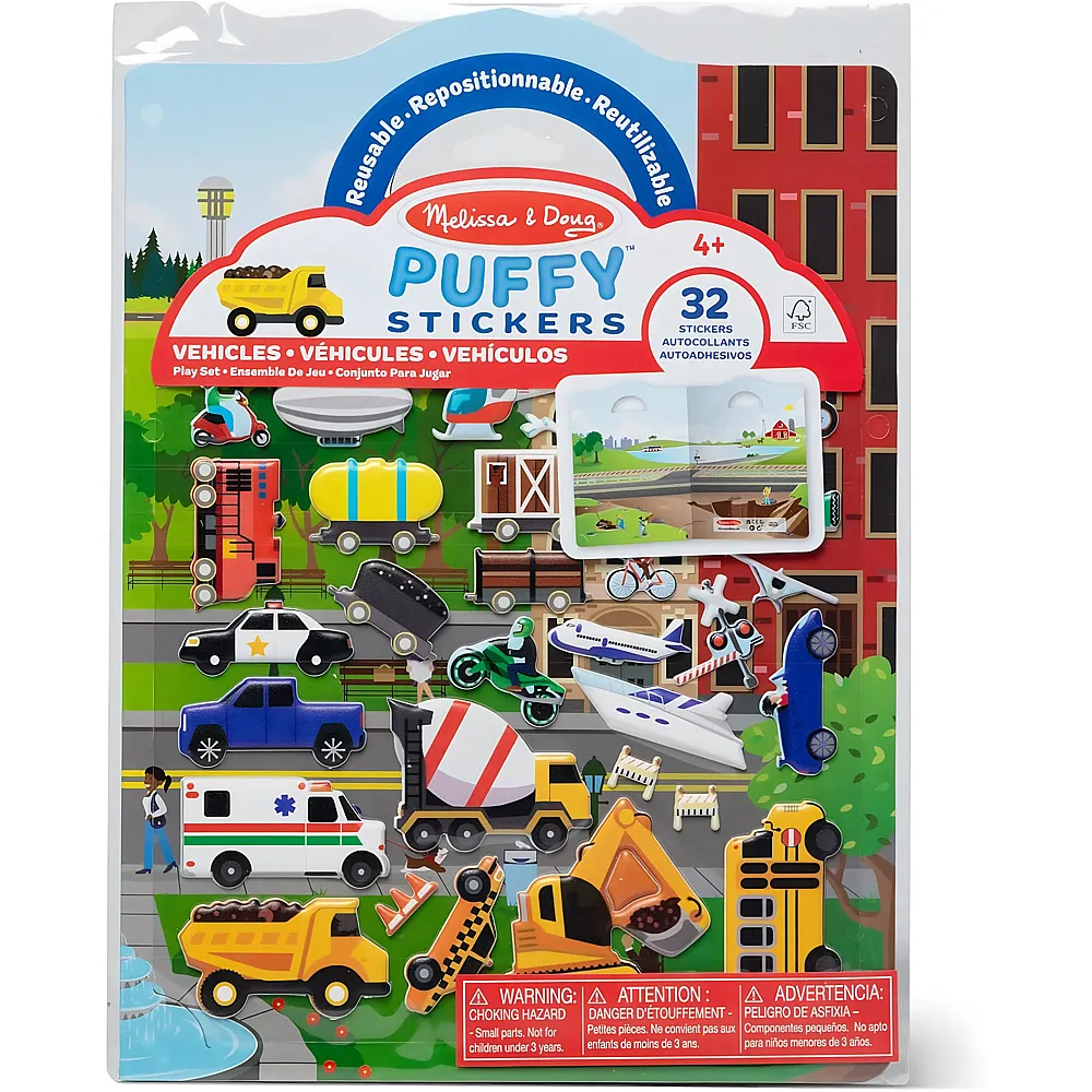 Melissa & Doug Wiederverwendbare Gummisticker - Autos