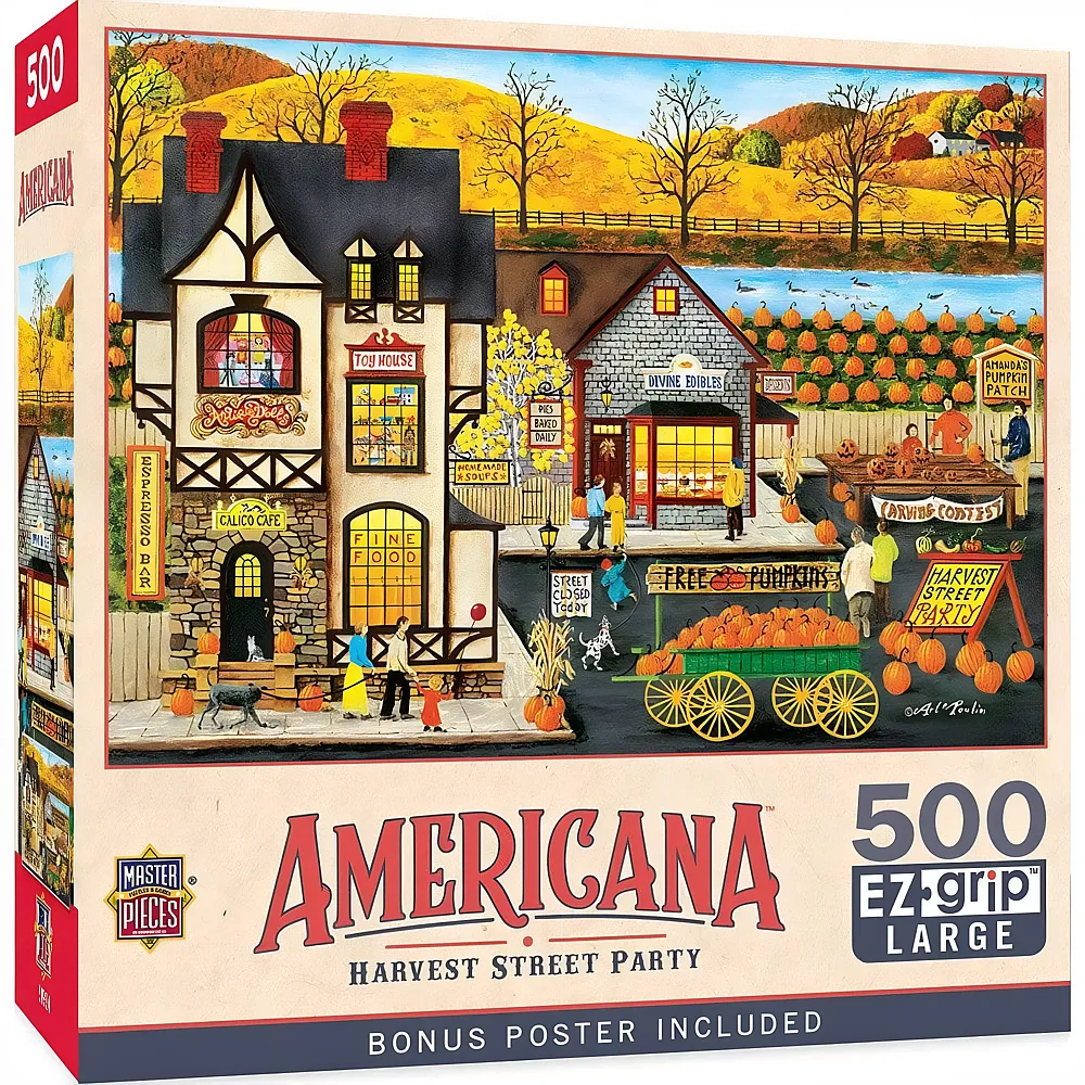 Master Pieces Puzzle Americana Harvest Street Party 500Teile
