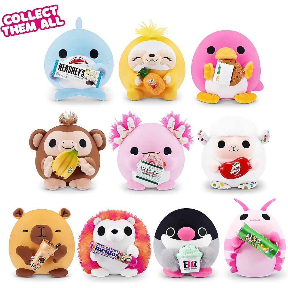 meinspielzeug - Zuru Snackles 77572 Random Assortment Serie 2 13 cm Pl�schspielzeug mit lizenziertem Snackmarken-Accessoire, Mini 12.7 cm