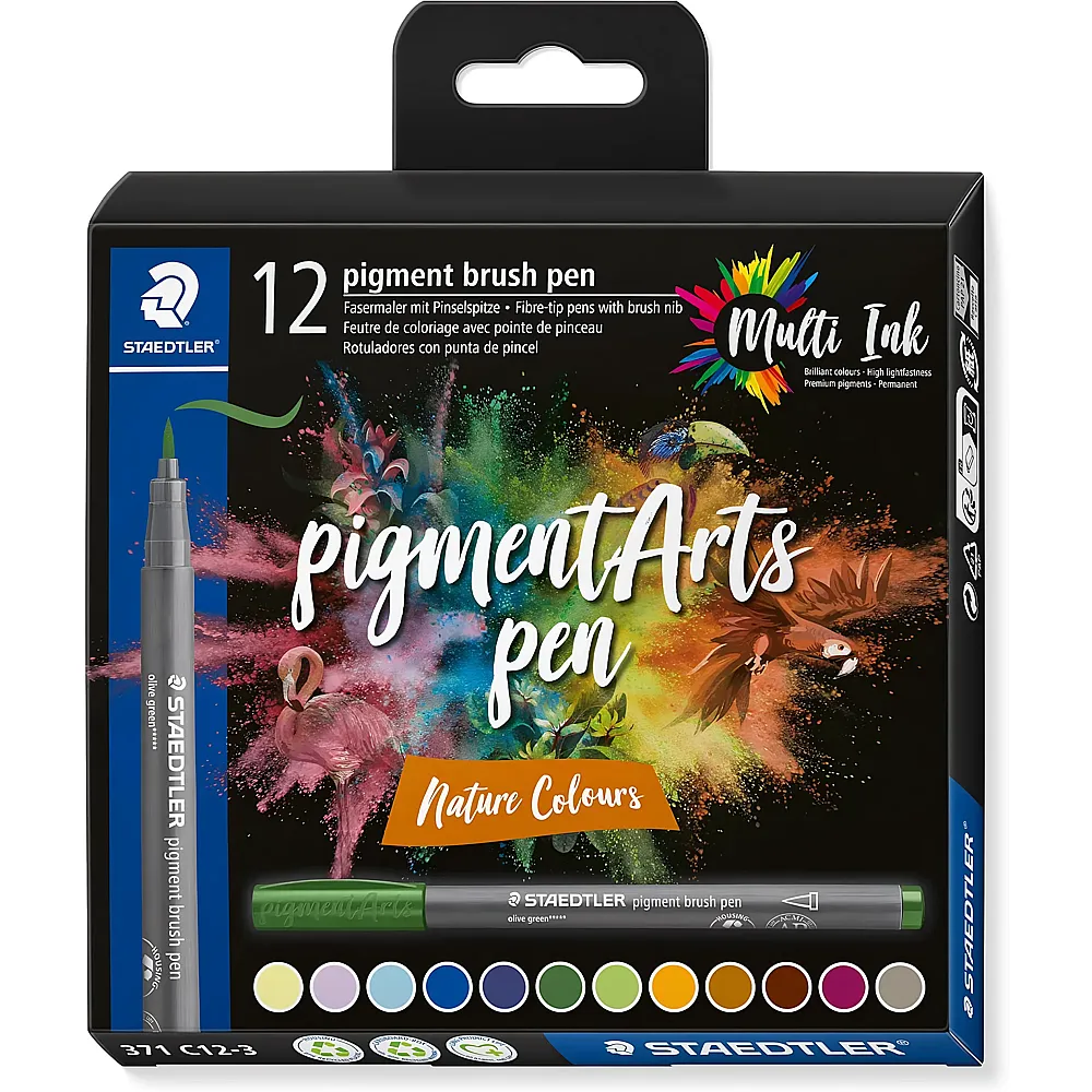 Staedtler Pigment Brush Pen - 12 Teile
