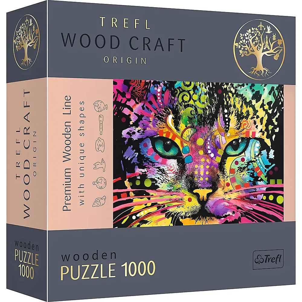 Trefl Puzzle Wooden Bunte Katzen 1000Teile