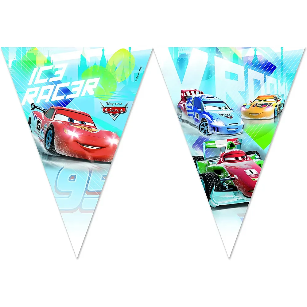 meinspielzeug - Procos Disney Cars Ice Racers Plastik Flaggen Banner 230cm | Partydeko
