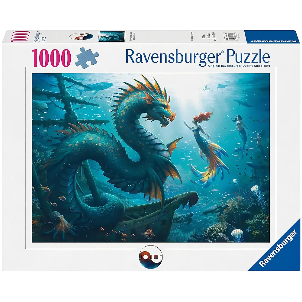 Ravensburger Puzzle Enchanted Depths: Dragon, Mermaid and Turtles - 1000 Teile