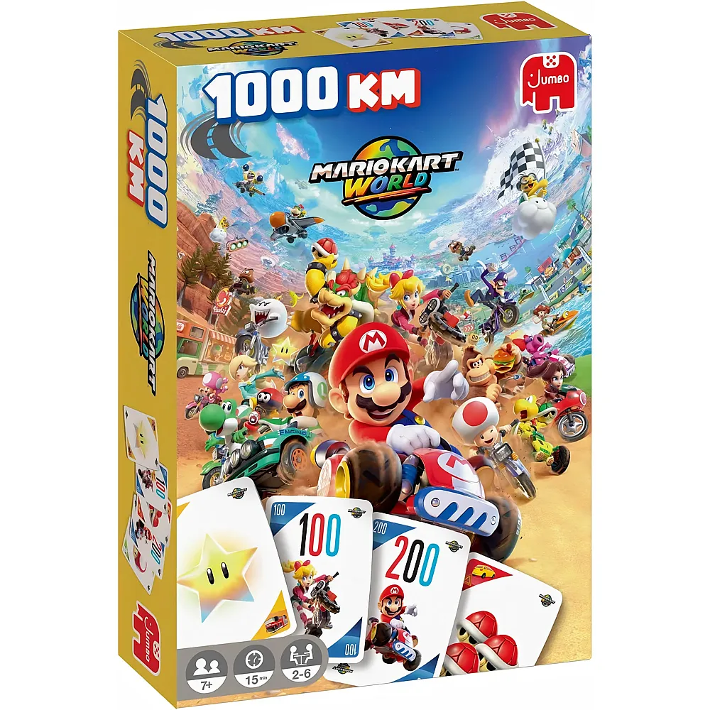 Jumbo Spiele Super Mario 1000KM Pocket Mario Kart World