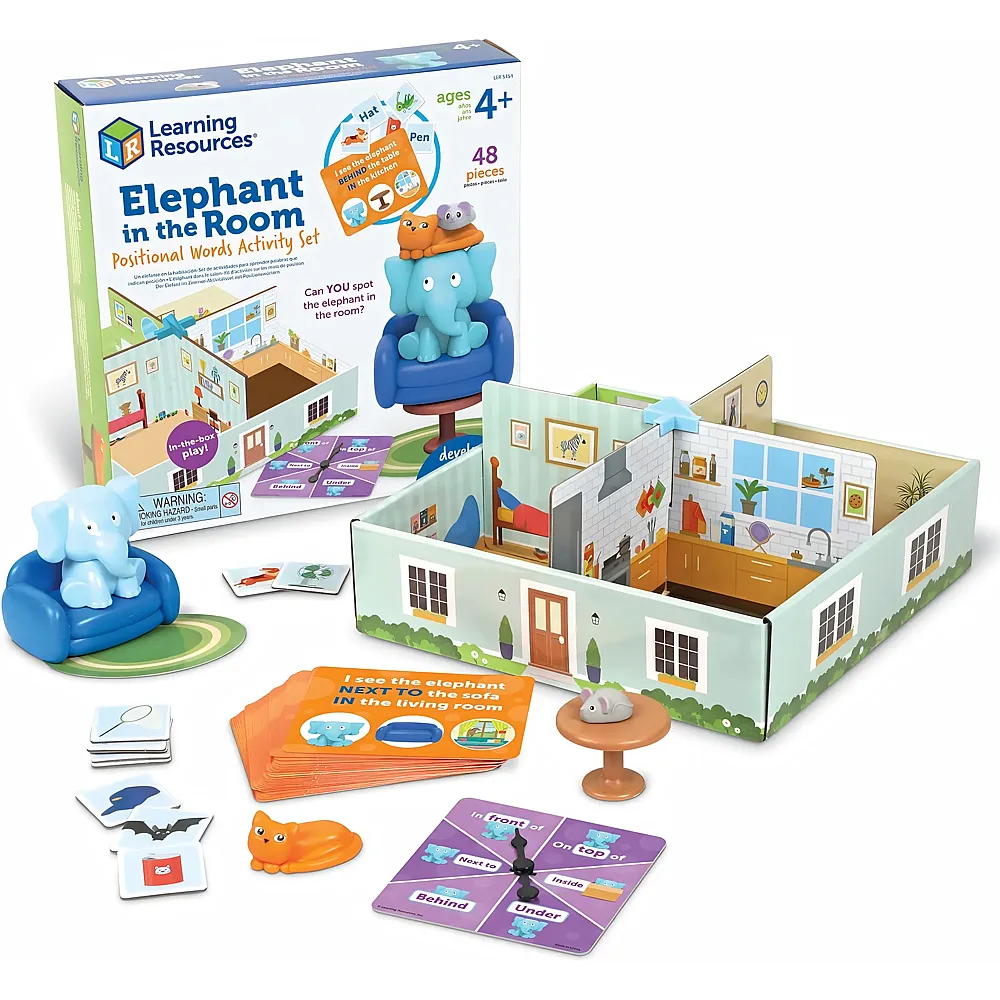 Learning Resources Elefant im Raum Aktivit�ts-Set Positionsw�rter - 48 Teile