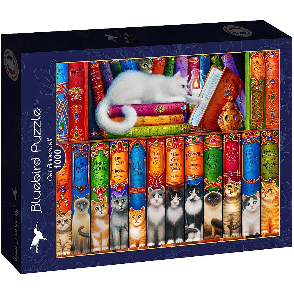 Bluebird Puzzle Cat Bookshelf - 1000 Teile