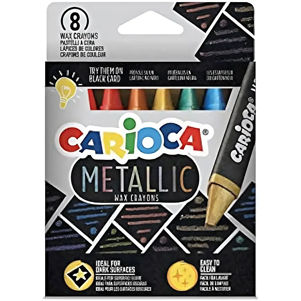 meinspielzeug - Carioca Wachsmalstifte Metallic 8Teile | Farbe & Kreide