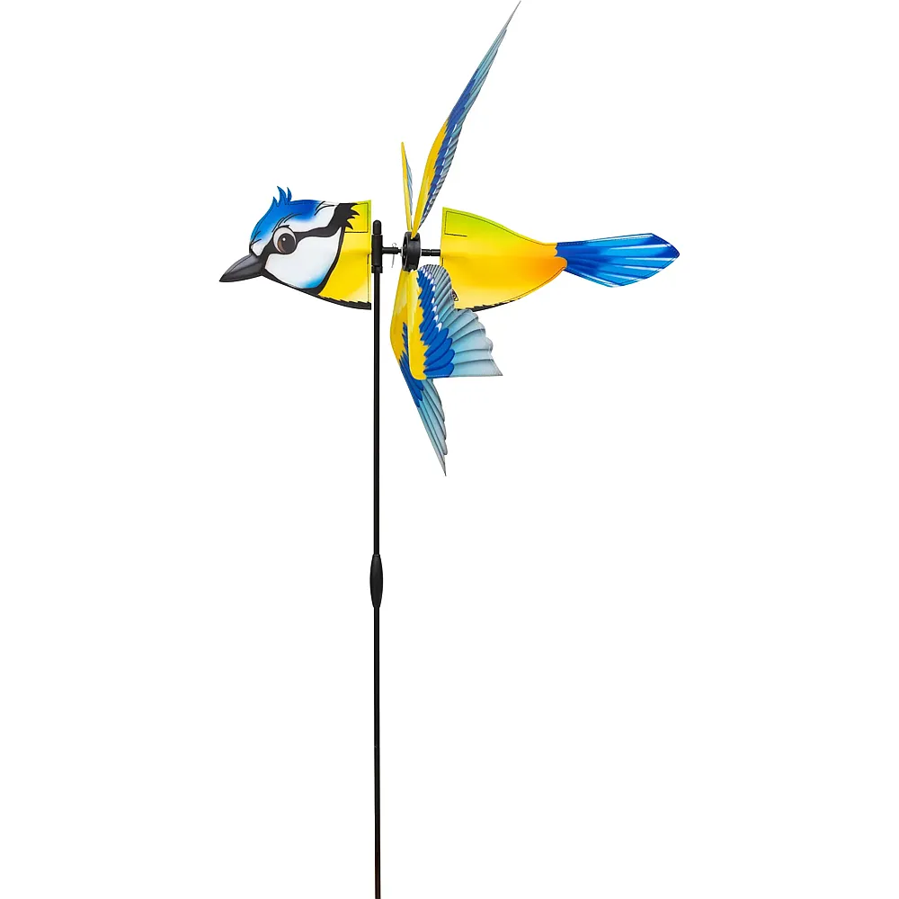 meinspielzeug - HQ Invento Windspiel Breezy Wings Blaumeise H�he 95 cm, Breite 51 cm, Rotor,
