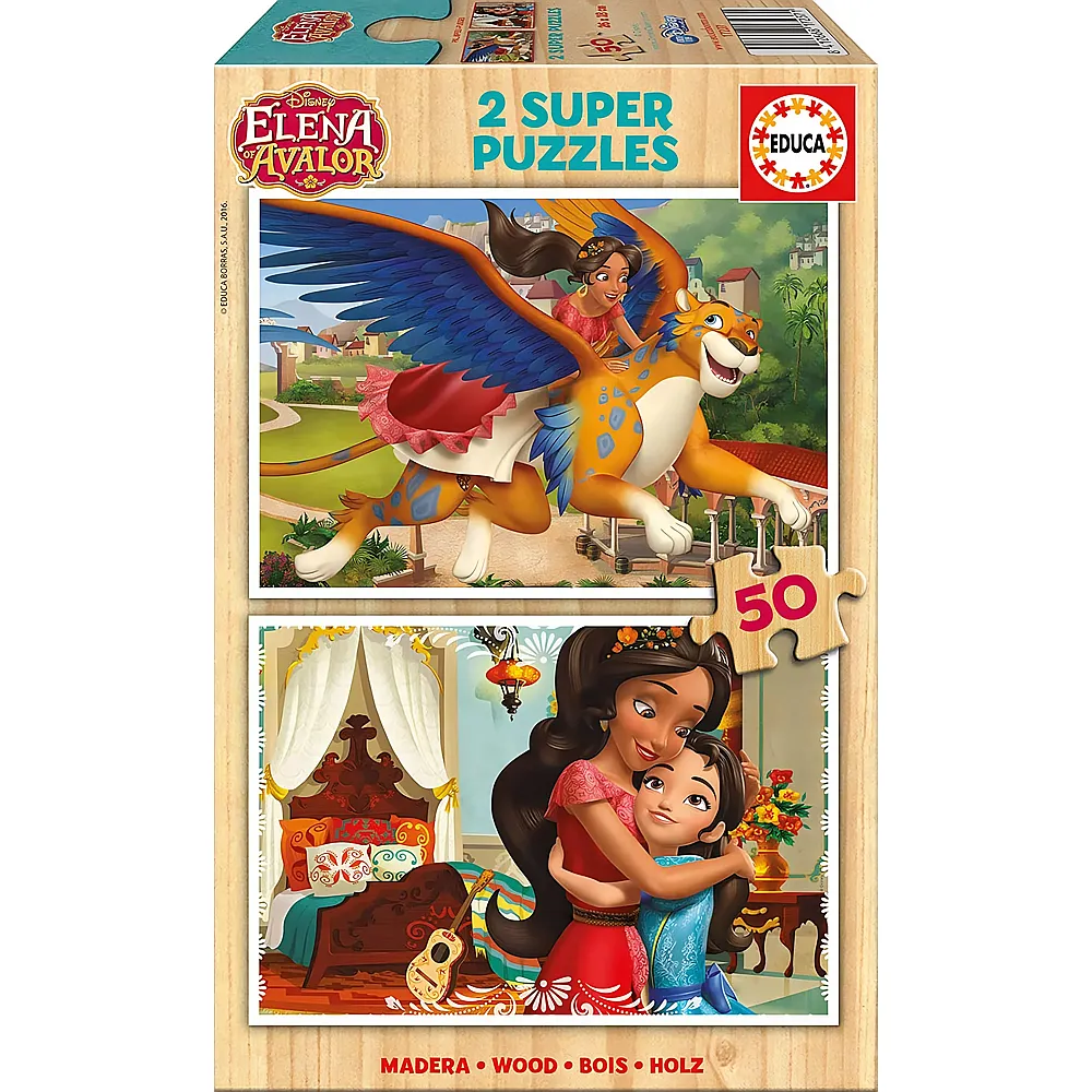meinspielzeug - Educa Puzzle 2in1 Elena d'Avalor - 50 Teile Disney Princess | Puzzle 10-104 Teile