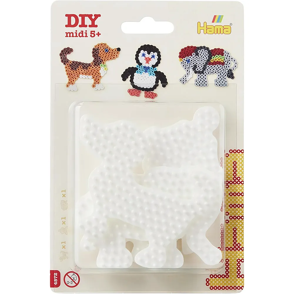 meinspielzeug - Hama Midi B�gelperlen Steckplatten Elefant, Pinguin, Hund