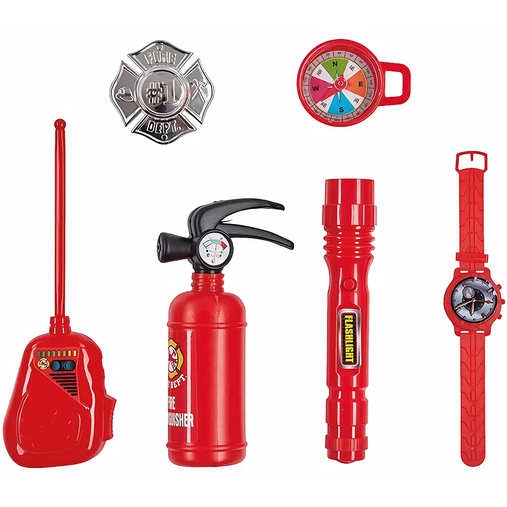meinspielzeug - Party X People Feuerwehr Set 6 Teile, Feuerl�scher, Abzeichen, Uhr,