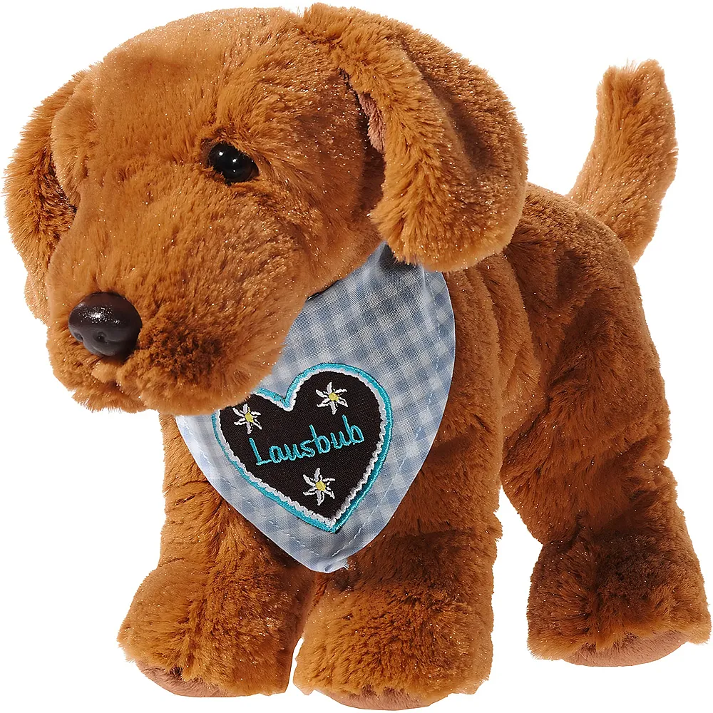 Heunec Hund mit Halstuch Lausbub Blau - 22 cm - Hunde Pl�sch