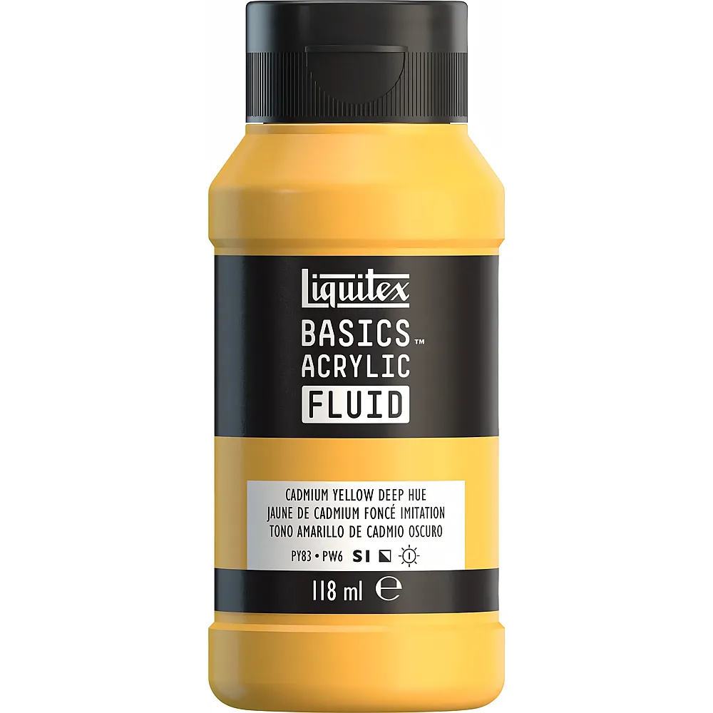 Liquitex Lqx Basics Fluid Acrylfarbe 118ml Kadmiumgelfb Dunkel Farbto - Suche