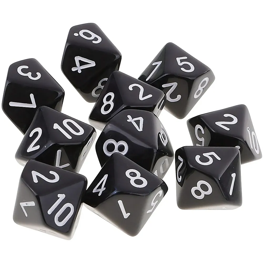 Yourandoll Polyedrische W�rfel D10 W�rfel Dice Spielw�rfel for DND RPG Tischspiele Schwarz 10Teile - Suche