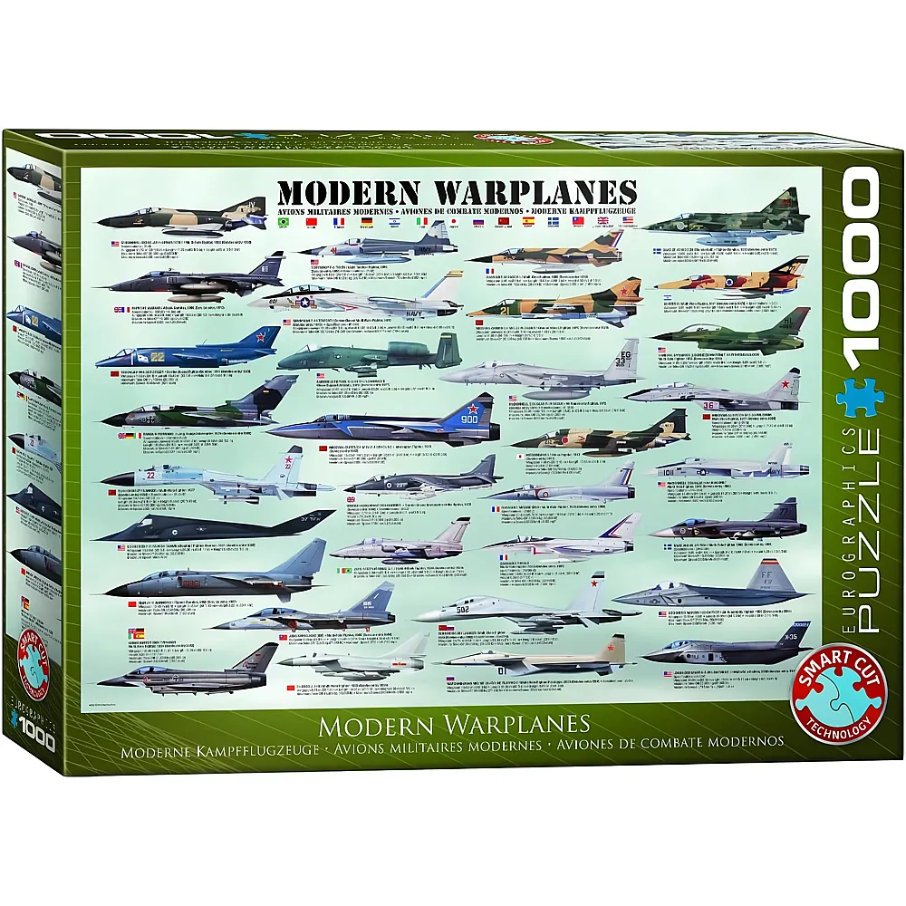 meinspielzeug - Eurographics Puzzle Moderne Flugzeuge 1000Teile | Puzzle 1000 Teile