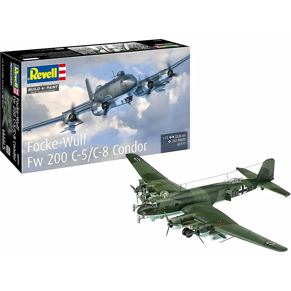 Revell Build & Paint Modellbausatz Focke-Wulf Fw 200 C-5/C-8 Condor - 240 Teile | Modellbausatz Milit�r
