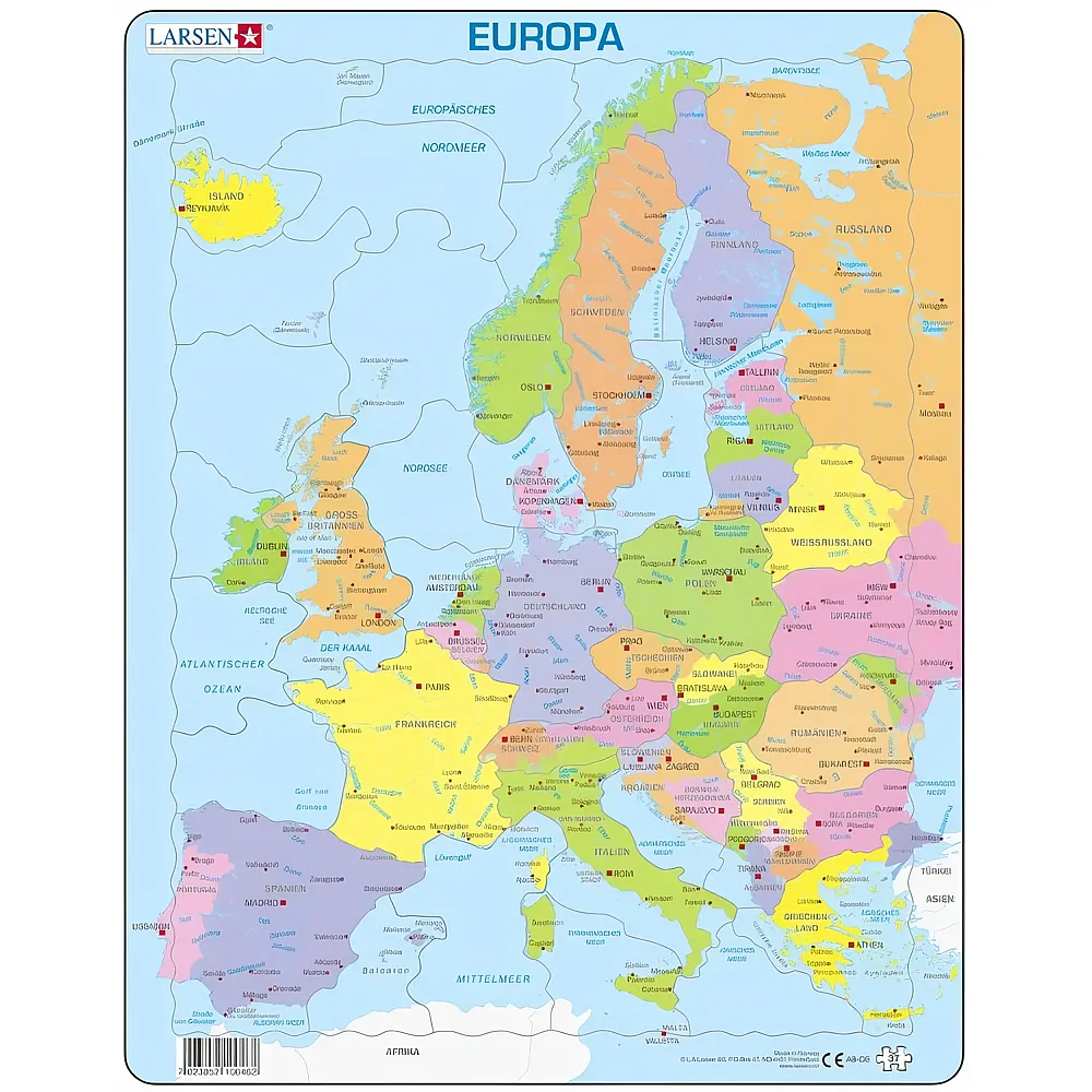 Larsen Puzzle Europa - 37 Teile