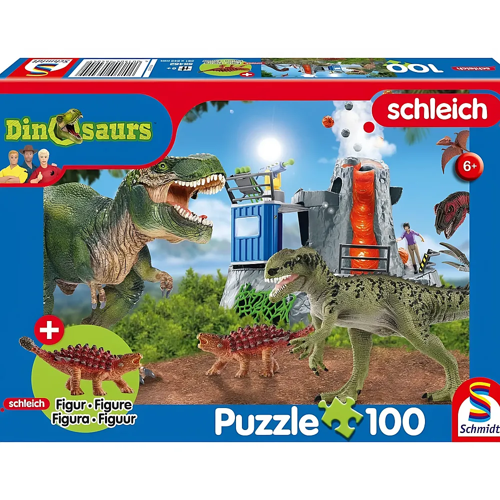 Schmidt Puzzle Schleich Dinosaurier der Urzeit inkl. Figur 100Teile