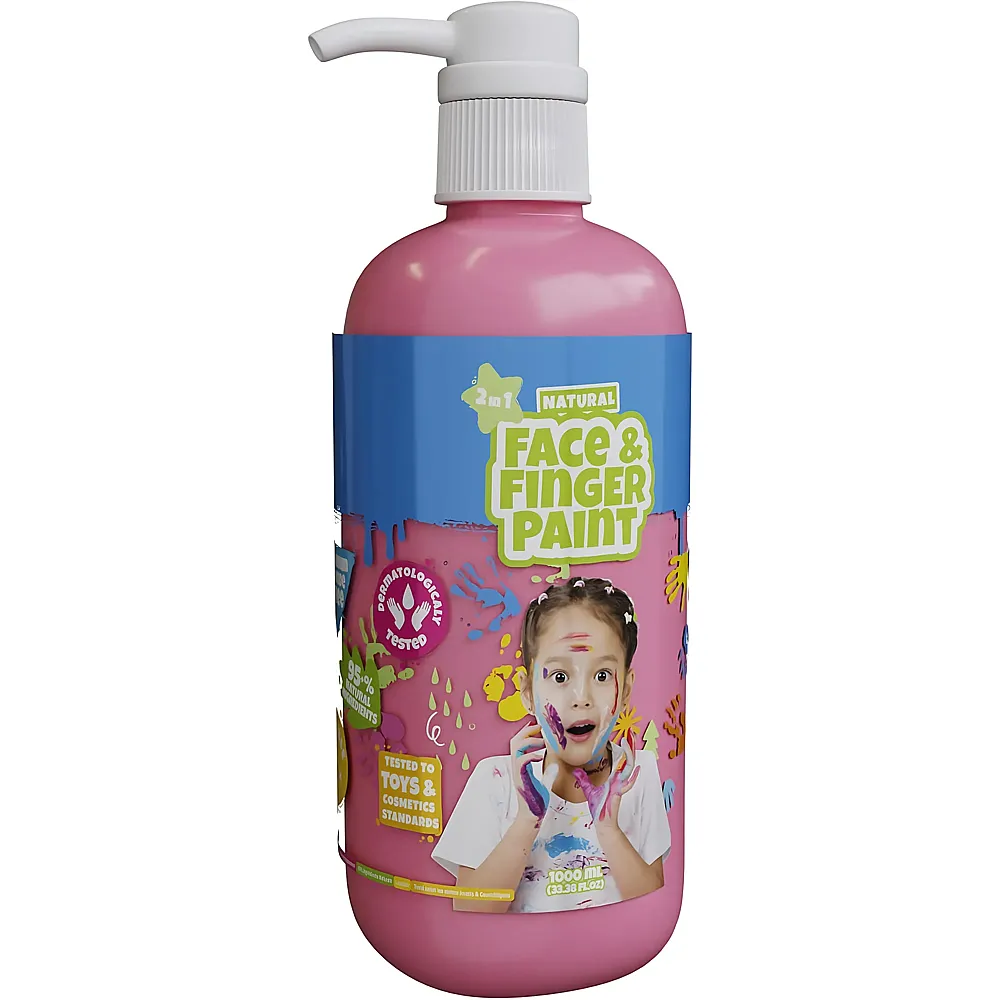 Boti Nat�rliche Gesichts- und Fingerfarbenflasche mit Pumpe  Rosa, 1 l