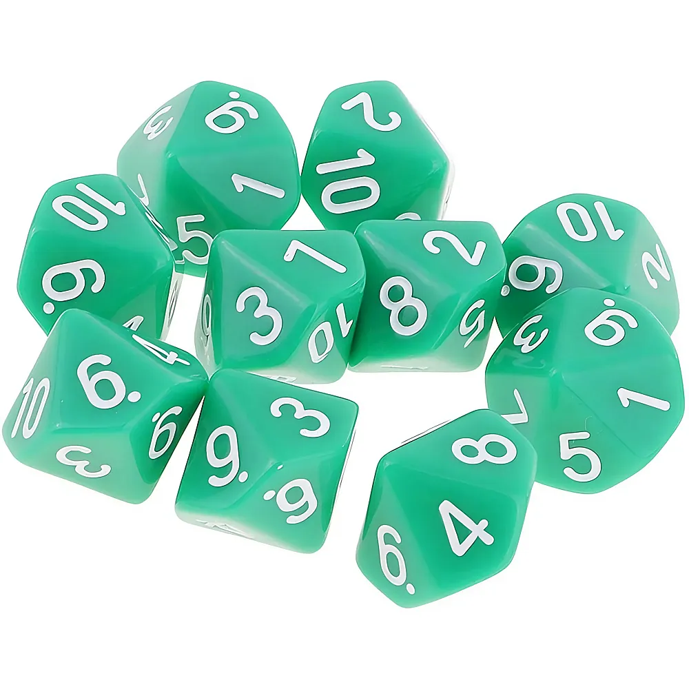 Yourandoll Polyedrische W�rfel D10 W�rfel Dice Spielw�rfel for DND RPG Tischspiele gr�n 10Teile - Suche