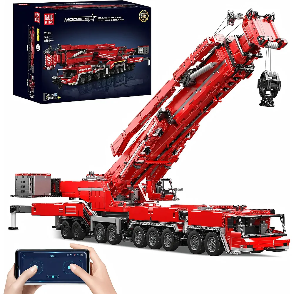 meinspielzeug - Mould King Models Ferngesteuerter Kranwagen 17008 | Klemmbausteine Fahrzeuge