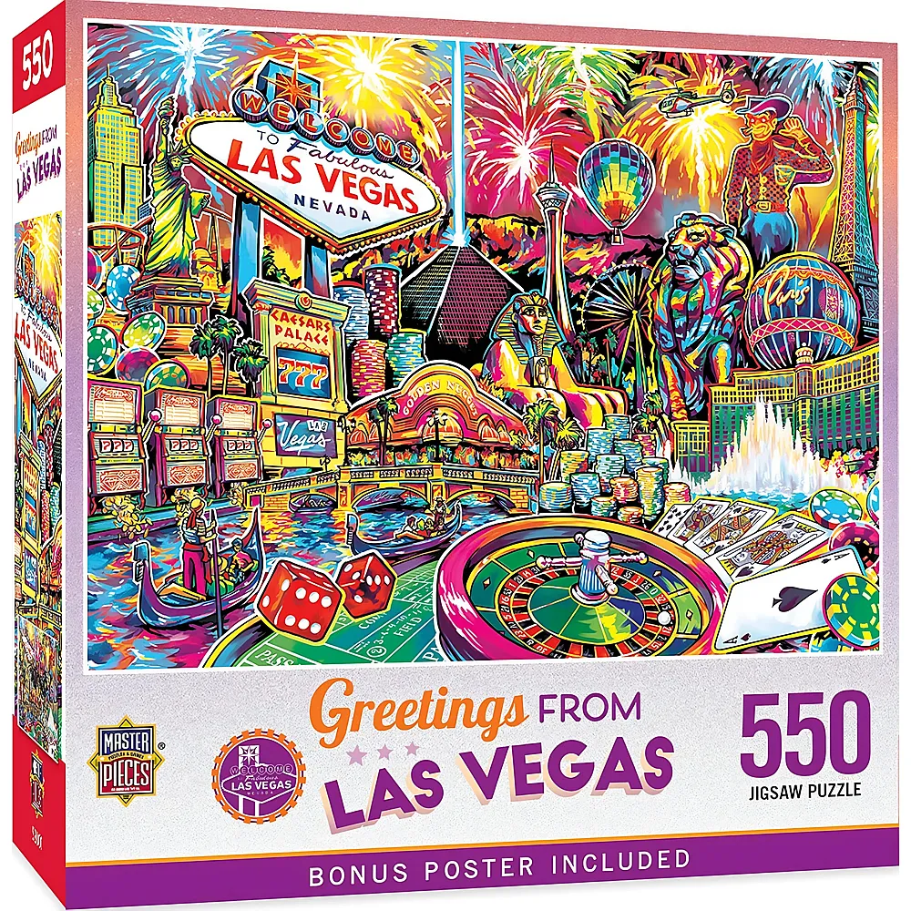 Master Pieces Puzzle Greetings From Las Vegas - 550 Teile