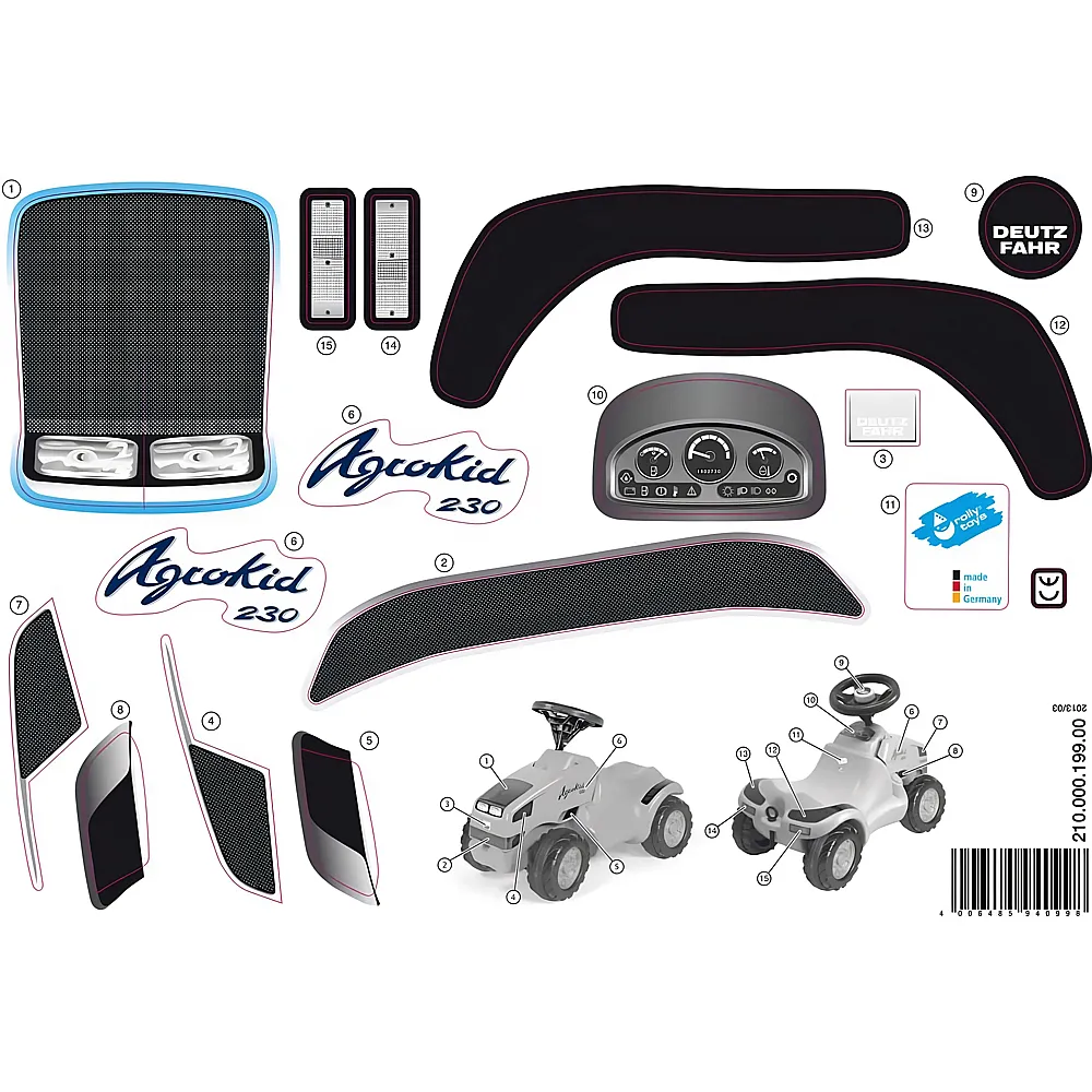 meinspielzeug - RollyToys Aufkleber minitrac Deutz | Fahrzeuge Ersatzteile