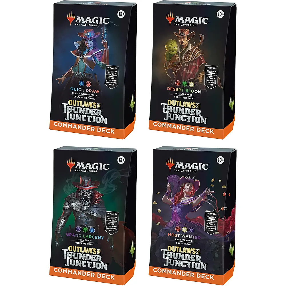Magic The Gathering Outlaws of Thunder Junction 4 Commander Decks - English