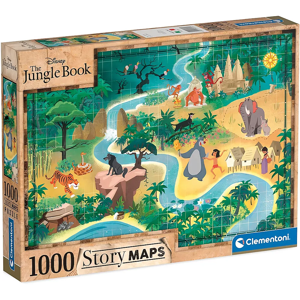 Clementoni Puzzle Dschungelbuch Story Maps The Jungle Book 1000Teile