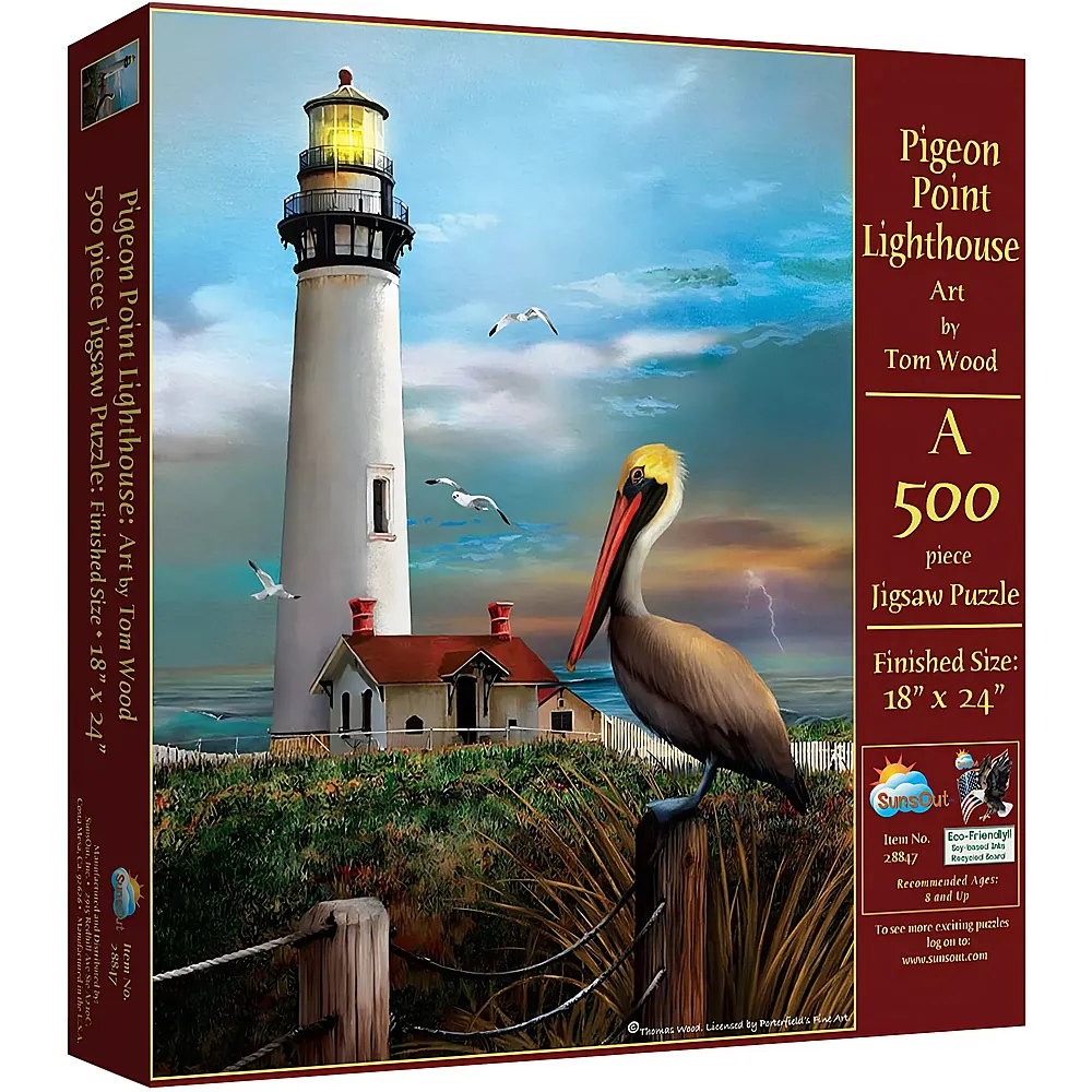 SunsOut Puzzle Tom Wood Pigeon Point Lighthouse - 500 Teile