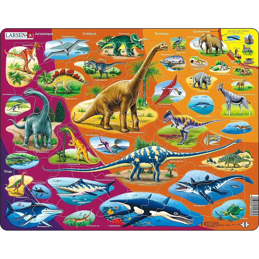 Larsen Puzzle Dinosaurier - 85 Teile