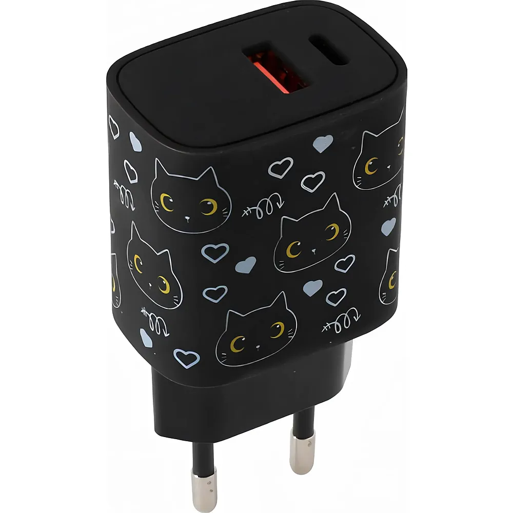 i-total Adapter schwarze Katze USB/USB C