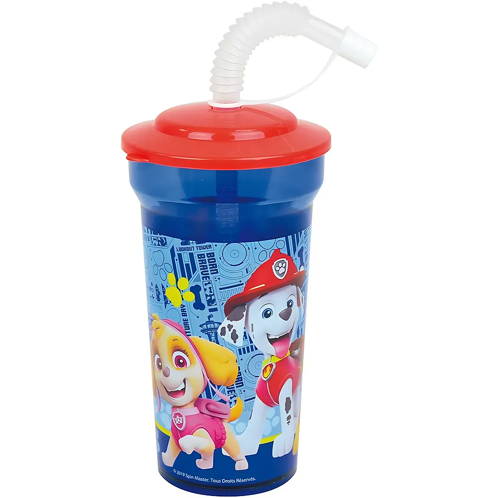 Fun House Paw Patrol Trinkbecher mit Strohhalm 400ml