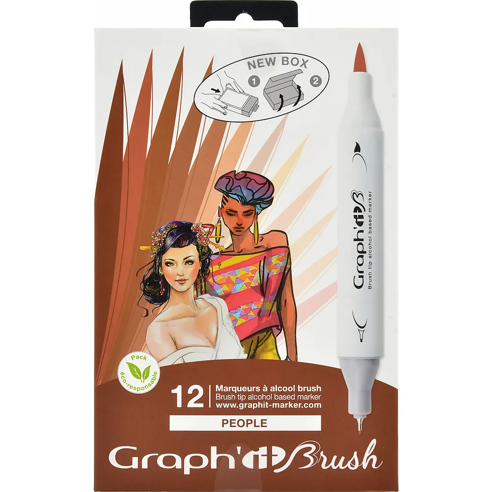 Graph'it Brush & Extra Fine Set 12 Marqueurs People