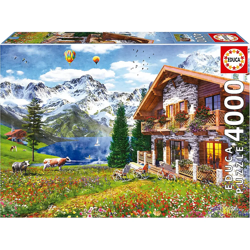 Educa Puzzle Chalet in den Alpen - 4000 Teile