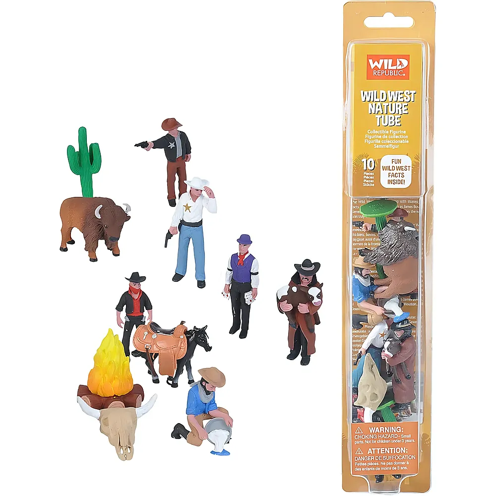 meinspielzeug - Wild Republic Nature Tube Wilder Westen, zehn st�cke mit Tierfiguren Wilder Westen, Kleine Geschenke f�r Kinder, Spielsachen f�r