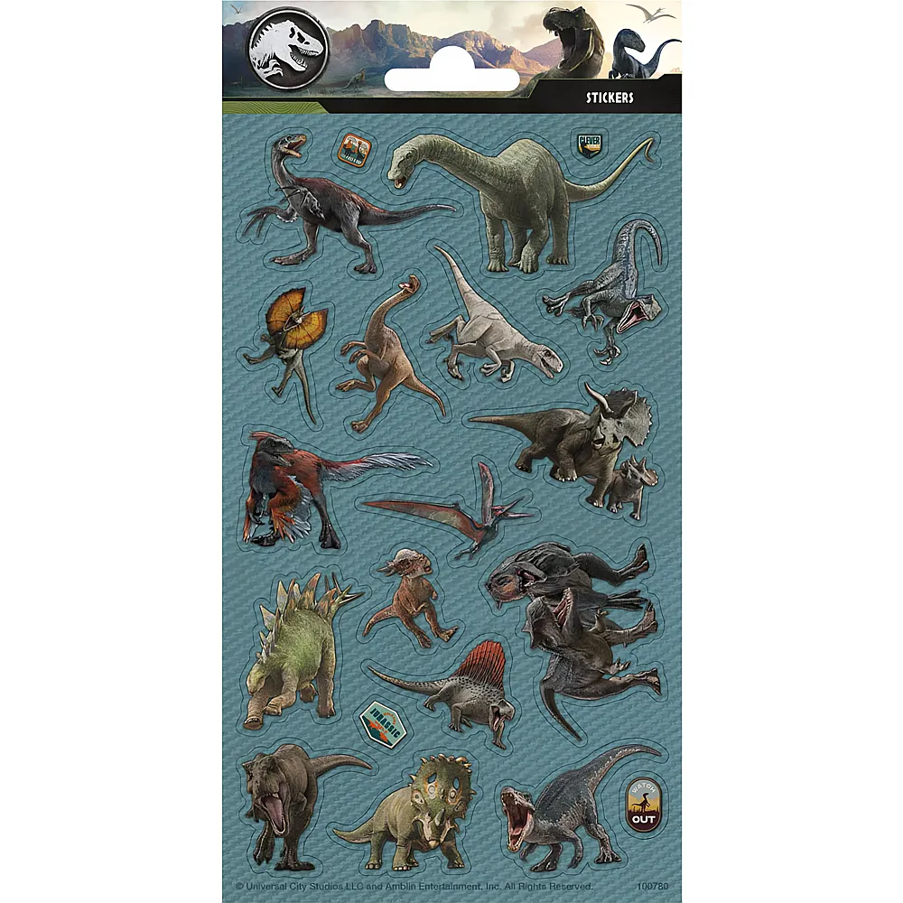 Totum Jurassic World Stickerbogen - Tattoos & Stickers
