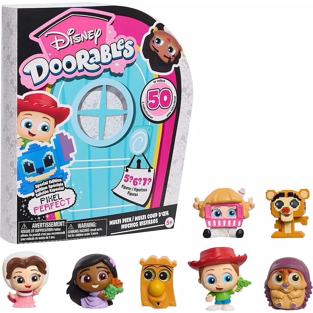 Just Play Disney Doorables Pixel Perfect Multi Peek, 3,8 cm grosse Sammelfiguren, eine �berraschung hinter jeder T�r