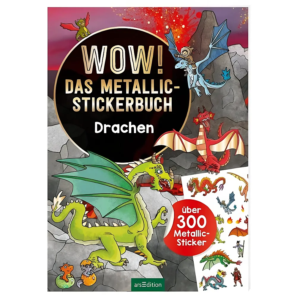 ars Edition Wow Das Metallic-Stickerbuch - Drachen
