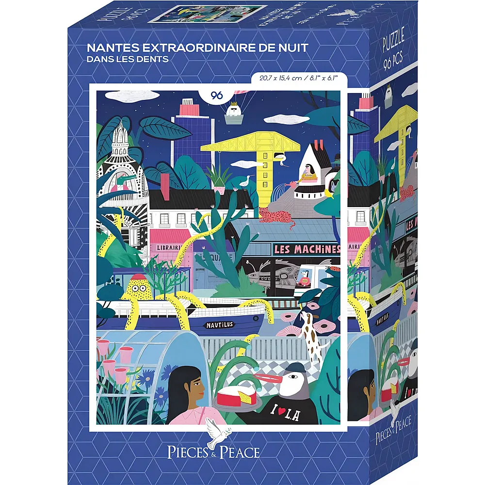 Pieces & Peace Puzzle Mini Nantes Extraordinaire de Nuit 96Teile