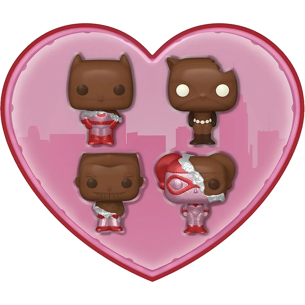 Funko Pocket POP DC Valentines Box 4 Packung - Batman - Choc - DC Comics - Schl�sselanh�nger - Vinyl-Minifigur Zum