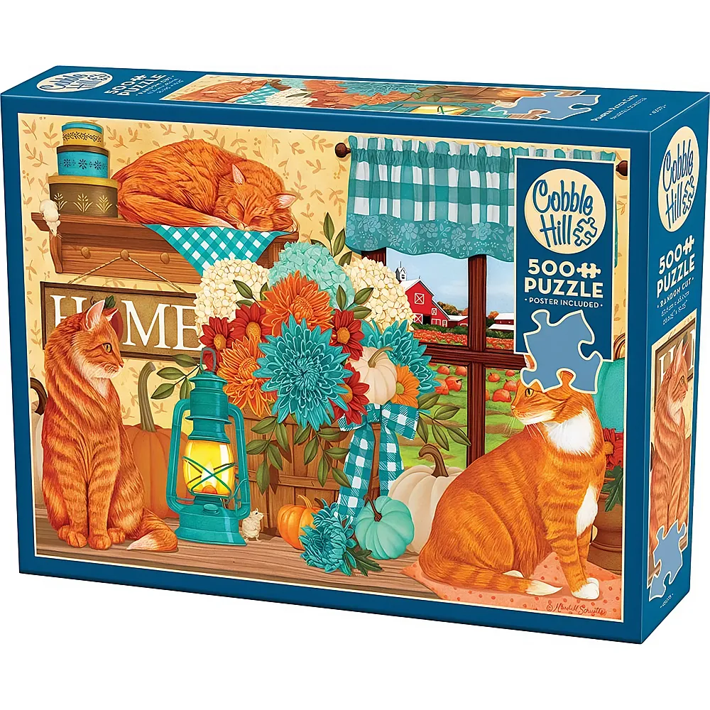 Cobble Hill Puzzle K�rbis-Patch-Katzen - 500 Teile