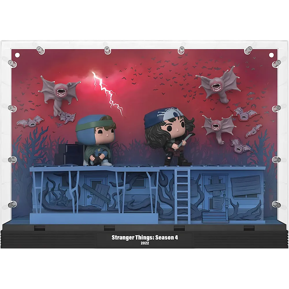 Funko Pop Moments Deluxe: Stranger Things - Dustin, Eddie and The Demobats - Phase Three - Vinyl-Sammelfigur - Geschenkidee