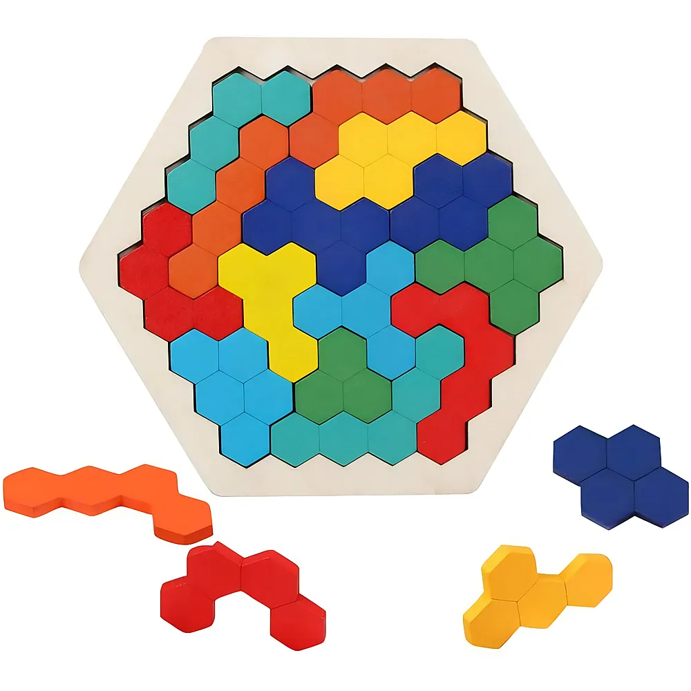 Hexagon Holzpuzzle, Montessori